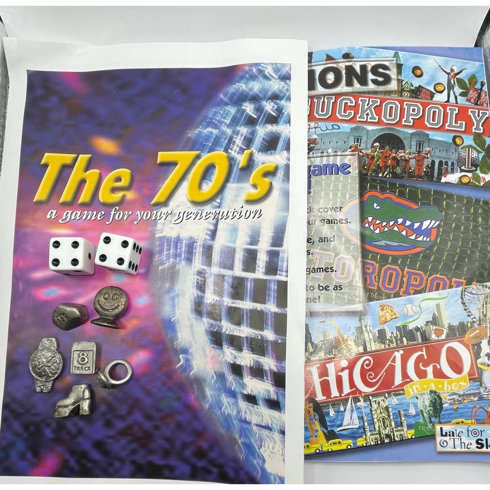 Late For The Sky The 70s Monopoly Game Replacement Parts Tokens Dice Manual